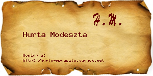 Hurta Modeszta névjegykártya